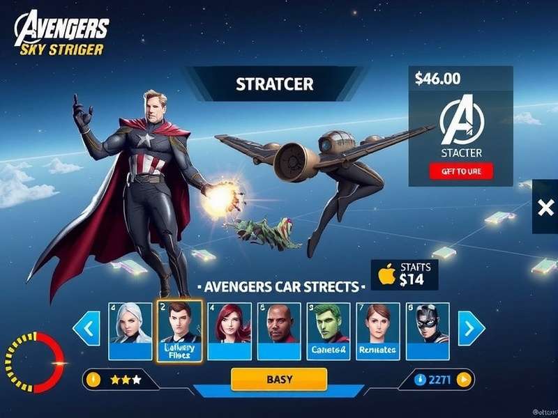 Avengers Sky Striker character selection screen